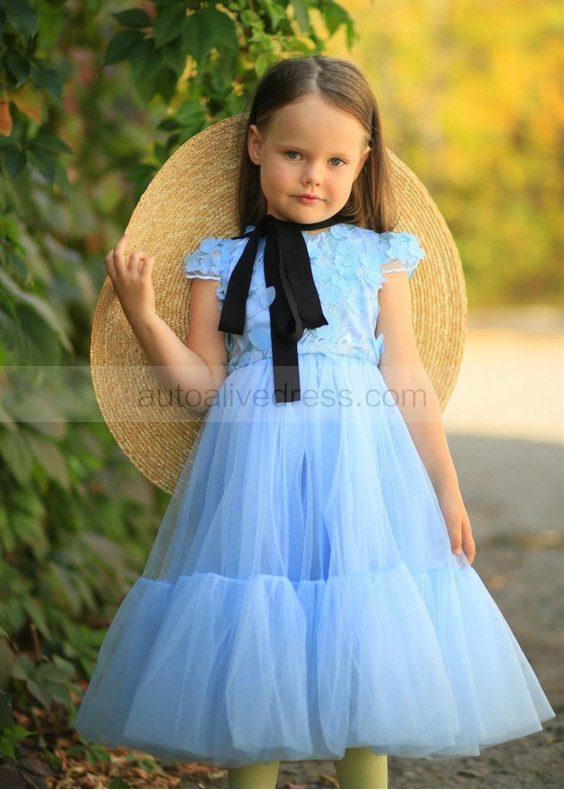 Cap Sleeve Lace Tulle Flower Girl Dress